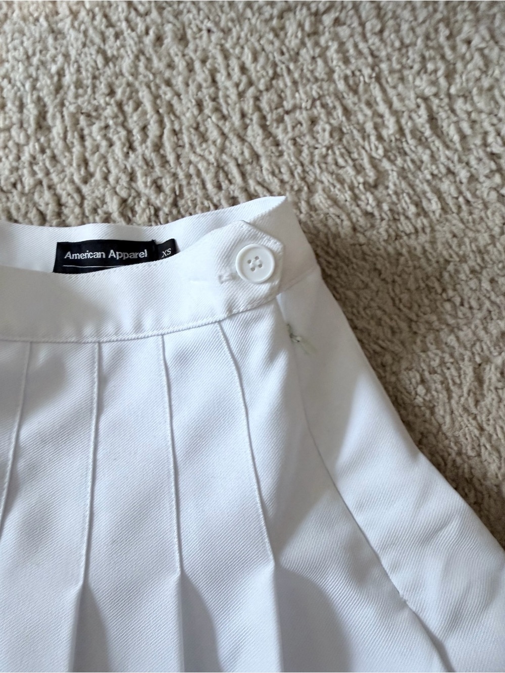 American Apparel White Pleated Mini Tennis Skirt